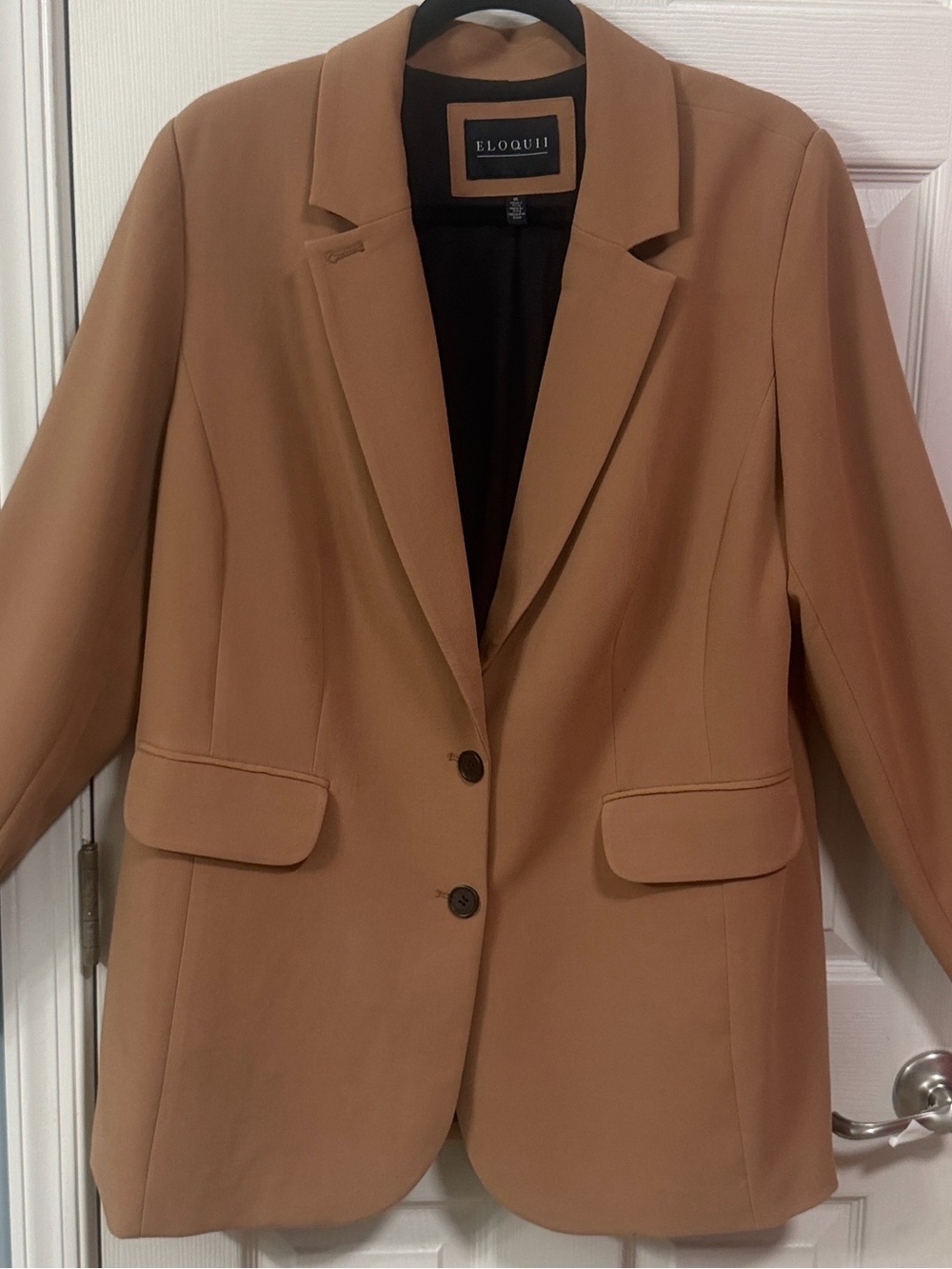 Eloquii Tailored Camel Blazer - Single-Breasted Women's Jacket - Picture 11 of 16